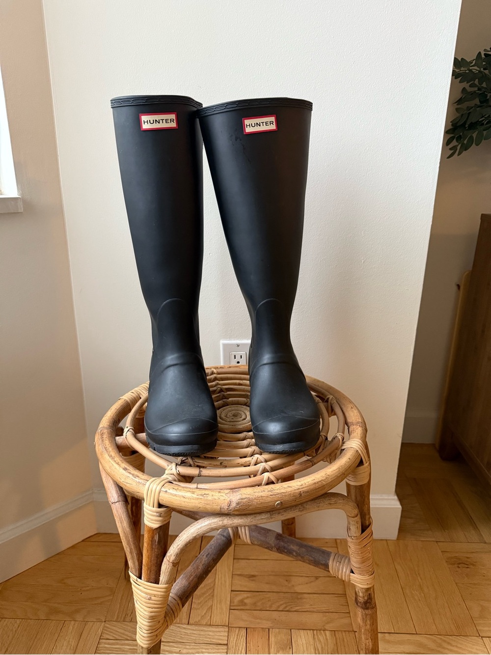 Hunter Matte Black Tall Rubber Rain Boots